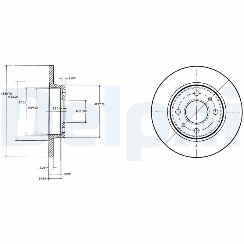 Delphi Bremsscheibe Bg2466 239Mm 12Mm Für Lada