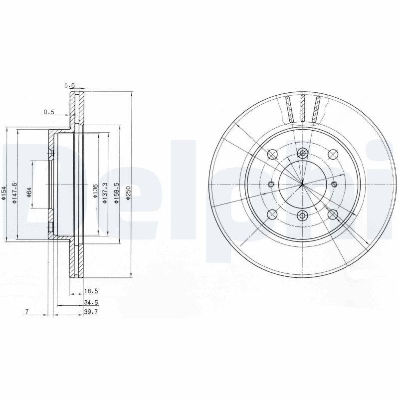 Delphi Bremsscheibe Bg2583 250Mm 18Mm Für Suzuki