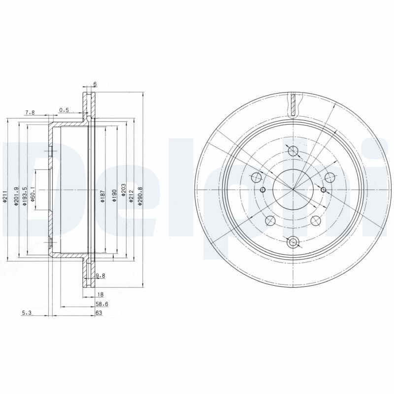 Delphi Bremsscheibe Bg3166 291Mm 18Mm Für Toyota