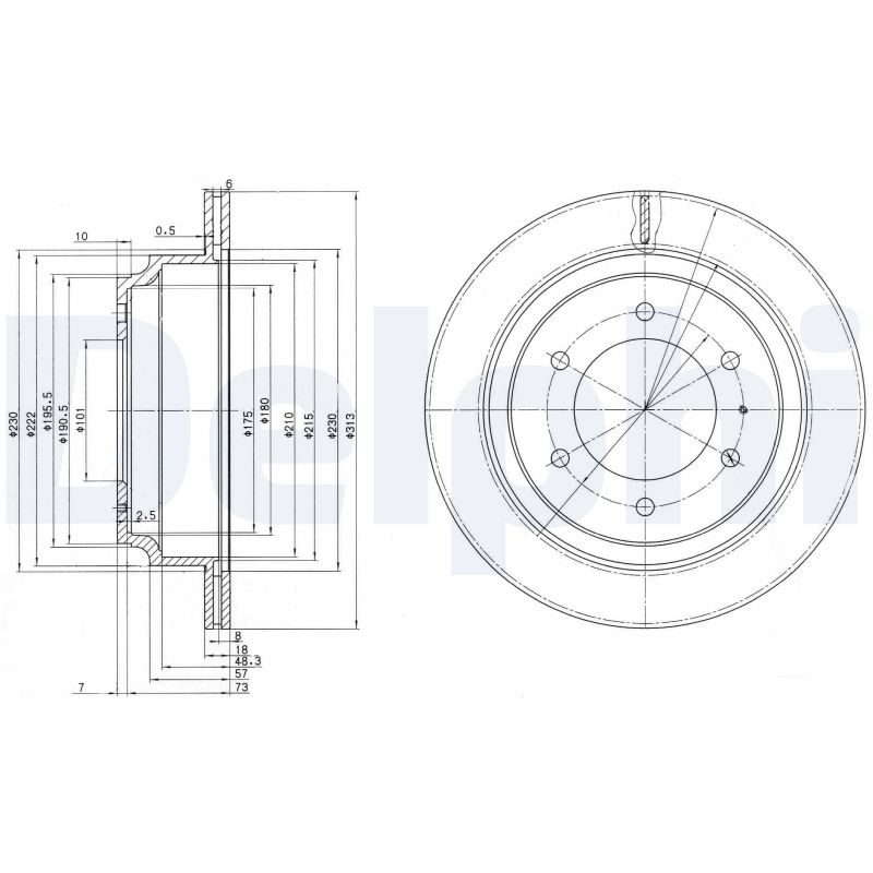 Delphi Bremsscheibe Bg3353 314Mm 18Mm Für Opel Isuzu