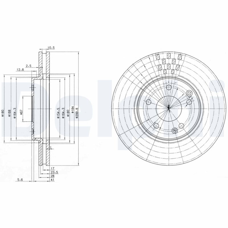 Delphi Bremsscheibe Bg3396 300Mm 28Mm Für Mercedes Chrysler