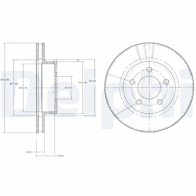 Delphi Bremsscheibe Bg3546 286Mm 26Mm Für Ford