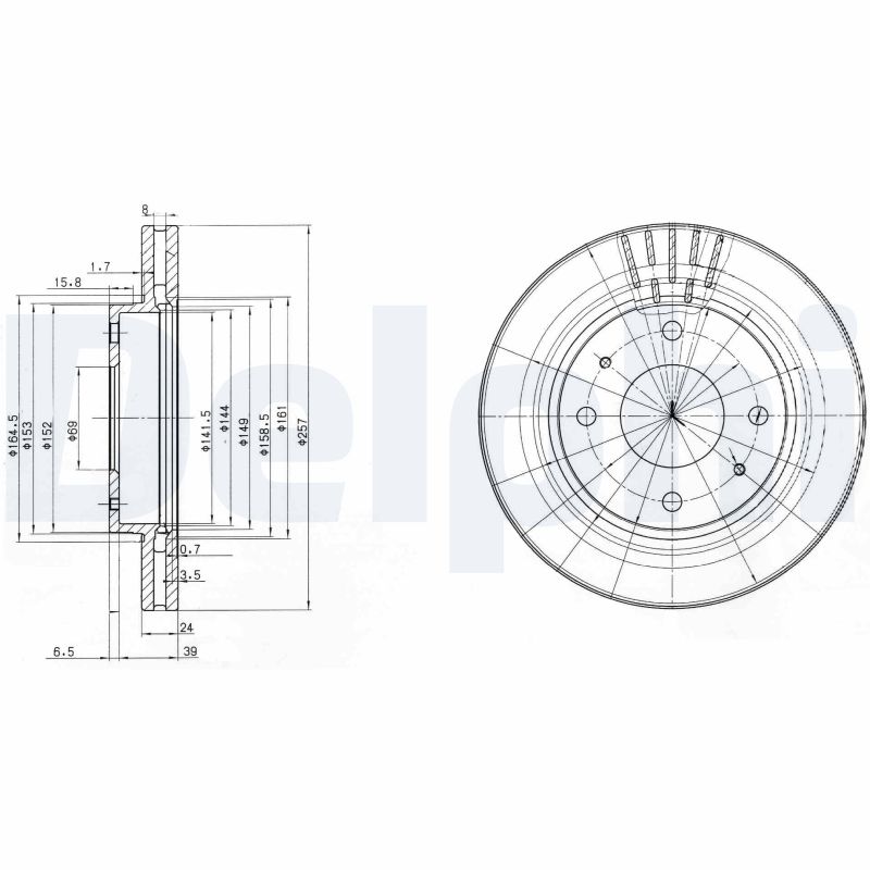 Delphi Bremsscheibe Bg3750 257Mm 24Mm Für Kia Hyundai