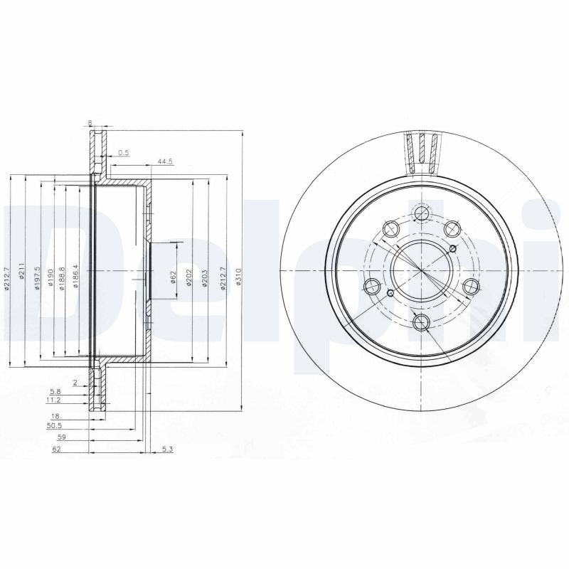 Delphi Bremsscheibe Bg4024 310Mm 18Mm Für Lexus