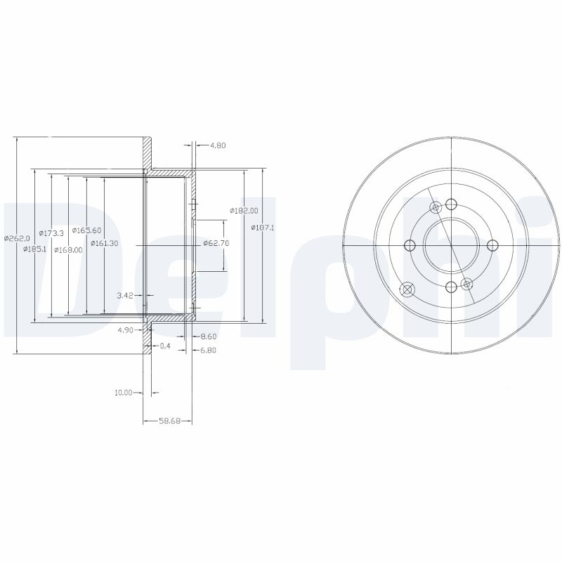 Delphi Bremsscheibe Bg4097 262Mm 10Mm Für Kia (Dyk)