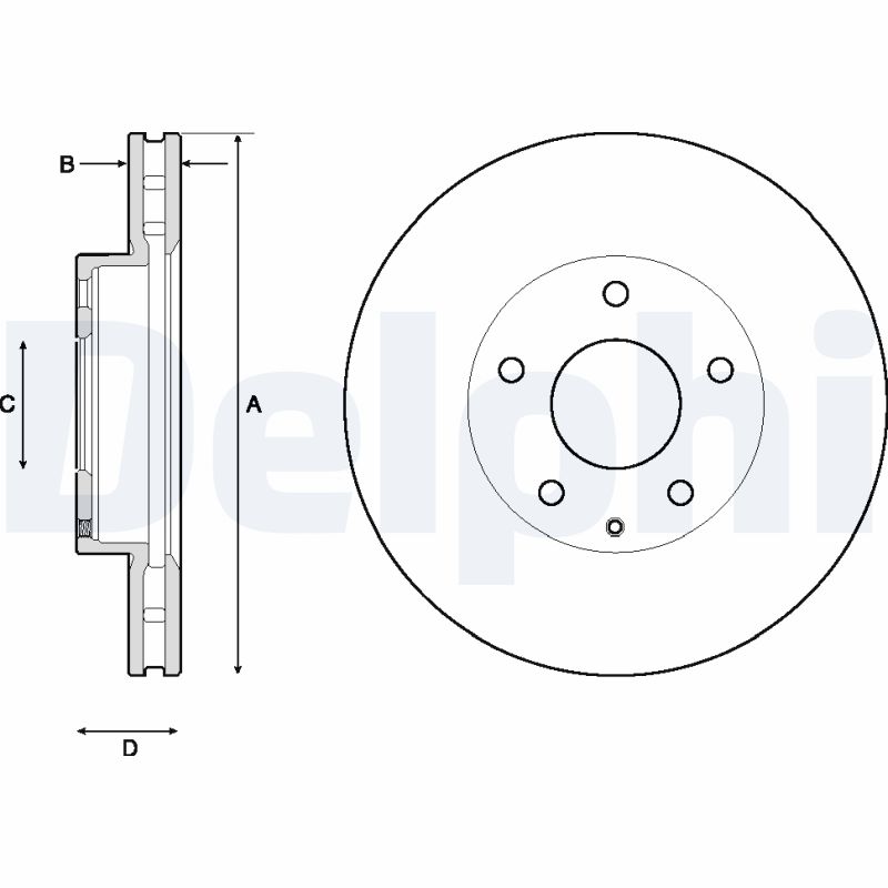 Delphi Bremsscheibe Bg4712c 280Mm 25Mm Für Mazda