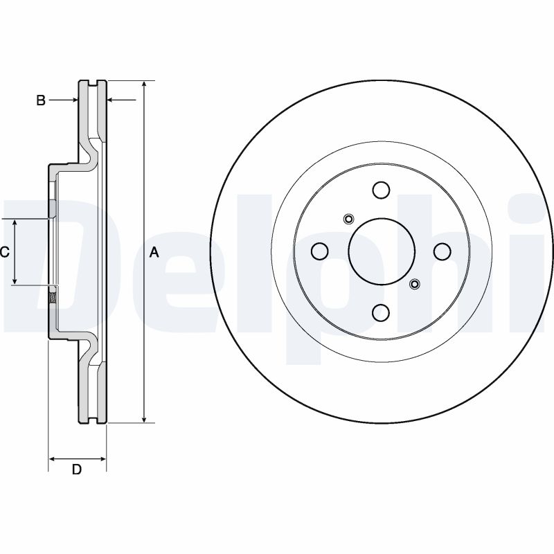 Delphi Bremsscheibe Bg4762c 280Mm 22Mm Für Toyota
