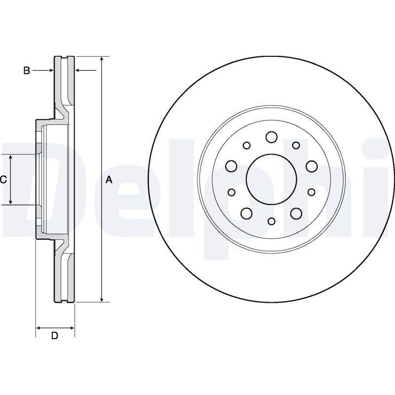 Delphi Bremsscheibe Bg4797c 284Mm 22Mm Für Fiat