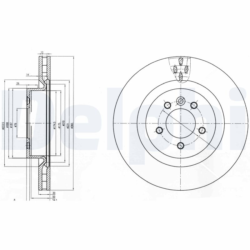 Delphi Bremsscheibe Bg9007c Vorne, Belüftet, 1 Stück - Bild 4