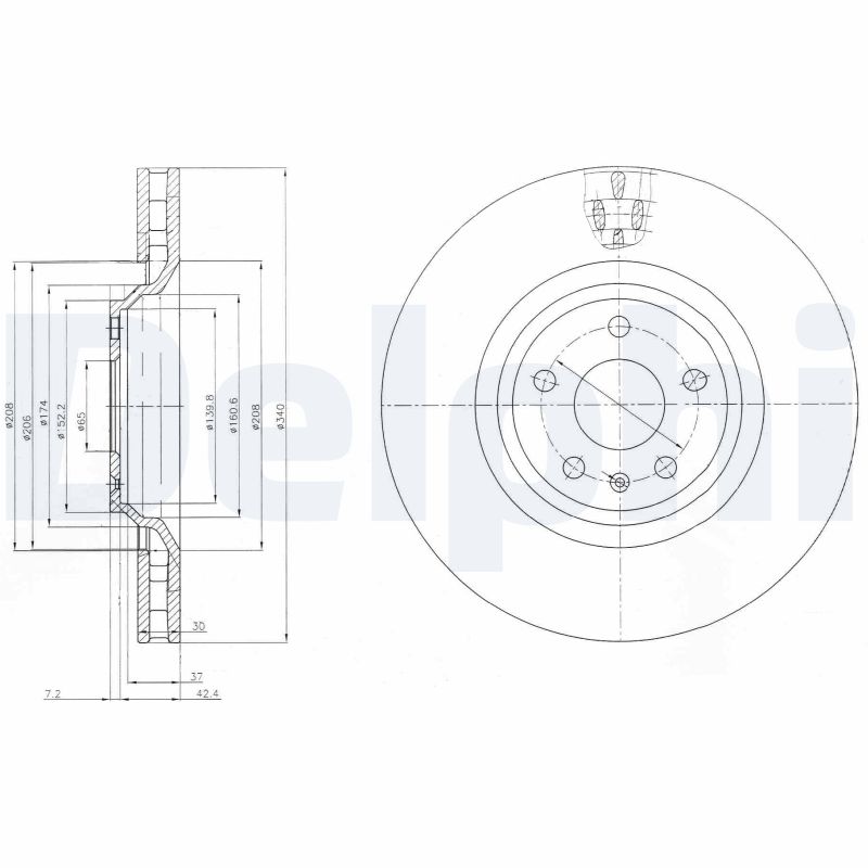 Delphi Bremsscheibe Vorne, Belüftet, Stück Größe 1 Bg9054 - Bild 5