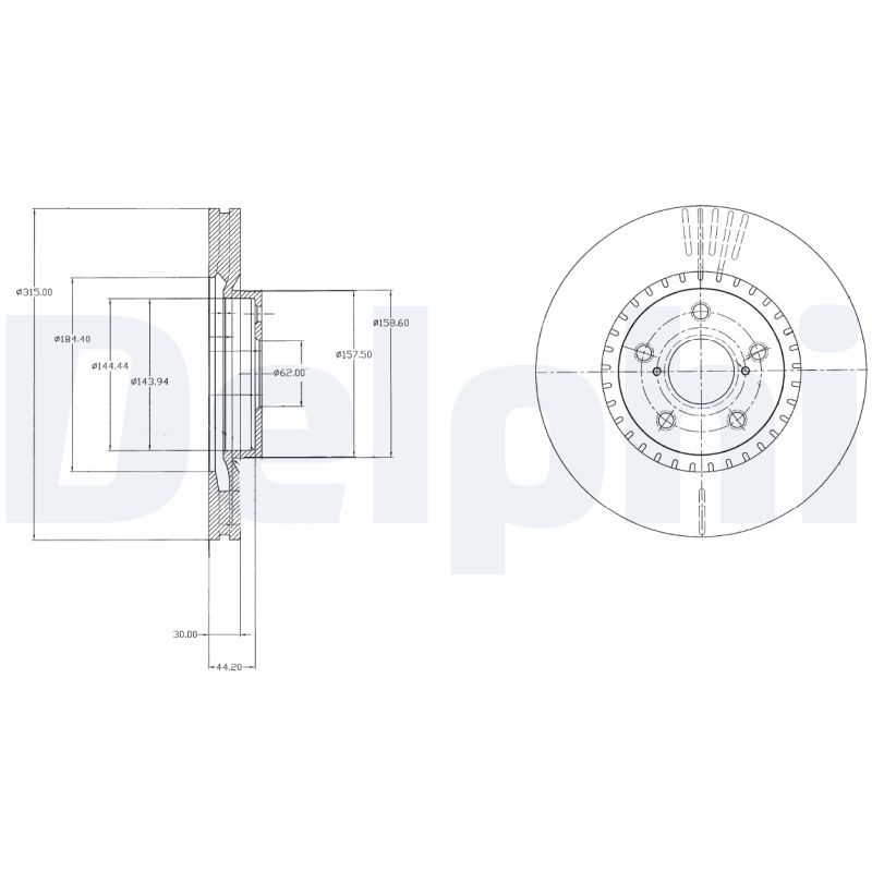 Delphi Bremsscheibe Bg9074 Vorne, Belüftet, 1 Stück - Bild 5