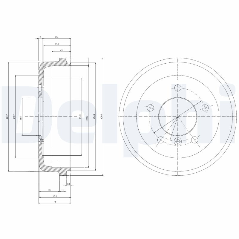 DELPHI Bremstrommel bf168 für Mercedes