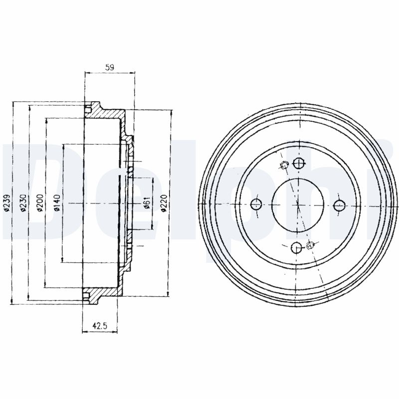 DELPHI Bremstrommel bf208 für Ford HONDA Suzuki