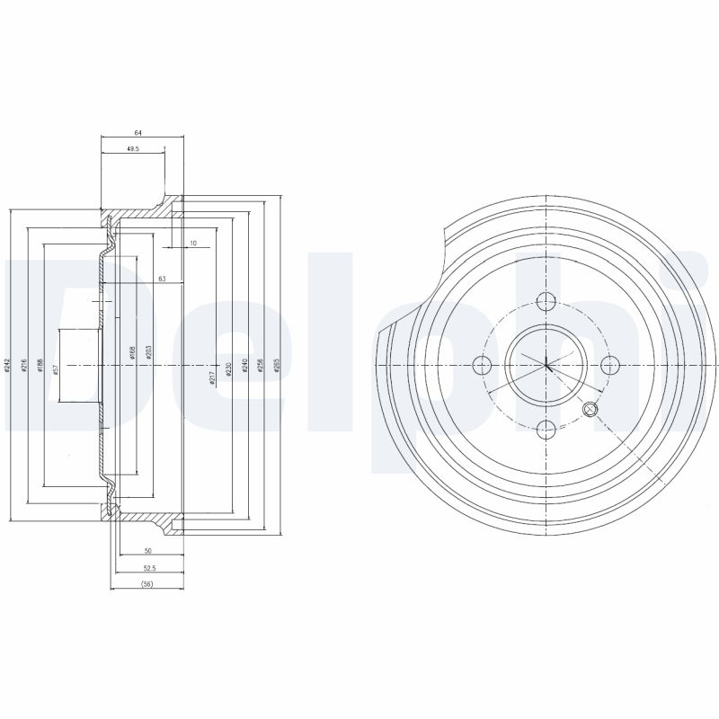 Für DELPHI LOCKHEED HAMULCE BF367 BRAKE DRUM Opel - Bild 5