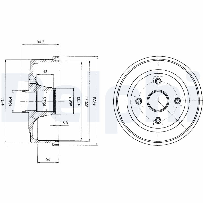 Für DELPHI HAMULCE BF472 BRAKE DRUM - Bild 6