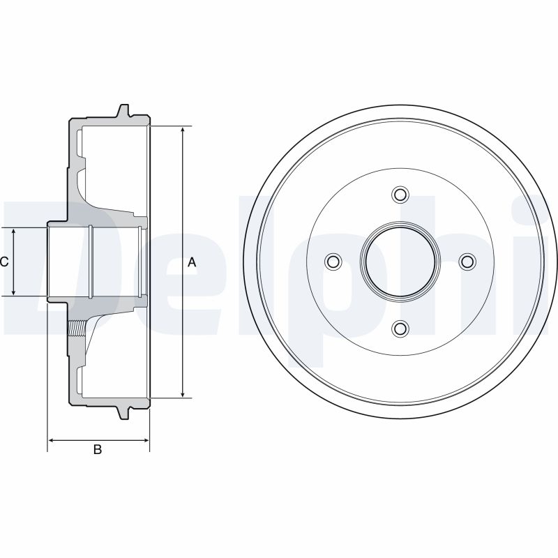 Für DELPHI HAMULCE BFR538 BRAKE DRUM REAR WITH BEARING - Bild 8