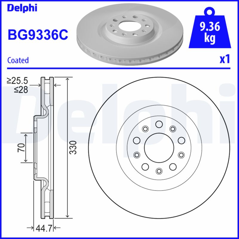 Delphi Bremsscheibe [Hersteller-Nr. BG9336C] für Alfa Romeo - Bild 4