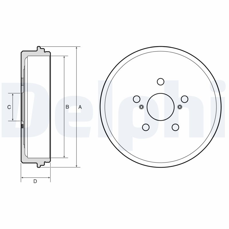 Für DELPHI BF654 BRAKE DRUM - Bild 5