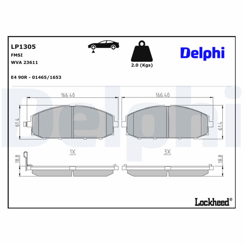 Delphi Bremsbelagsatz Lp1305, Vorne - Bild 7