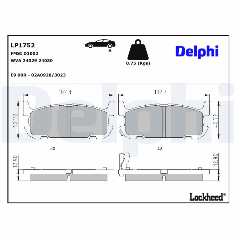 Für DELPHI HAMULCE LP1752 BRAKE PADS REAR - Bild 7