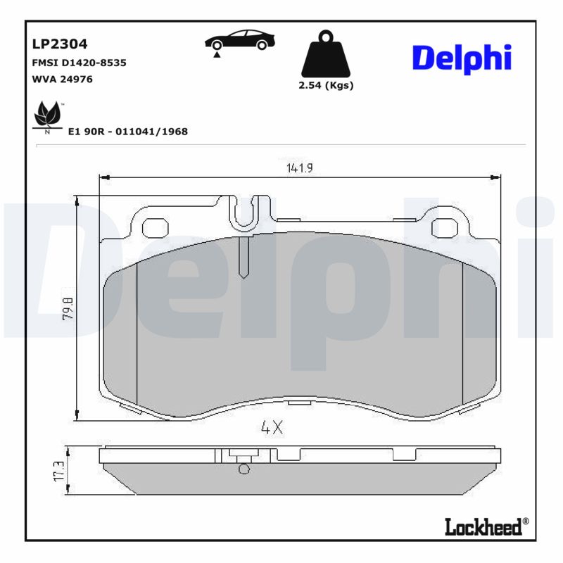 Delphi Bremsbel?Ge Vorne Mercedes Cls E-Klasse - Bild 9
