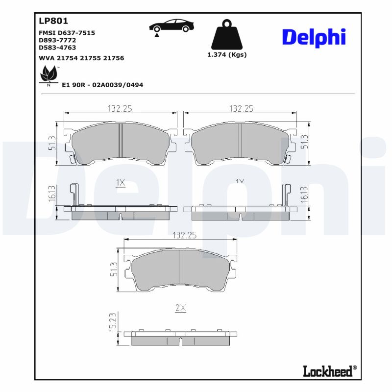 Für DELPHI LOCKHEED HAMULCE LP801 BRAKE PAD AXLE SET FORD - Bild 10