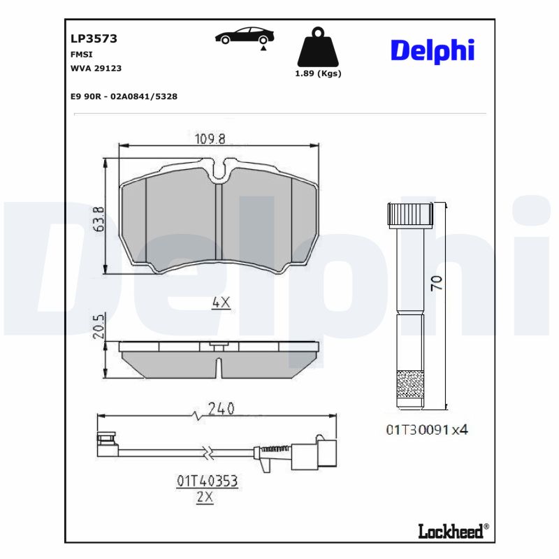 Delphi Bremsbelagsatz Größe 20.5 Lp3573 - Bild 10