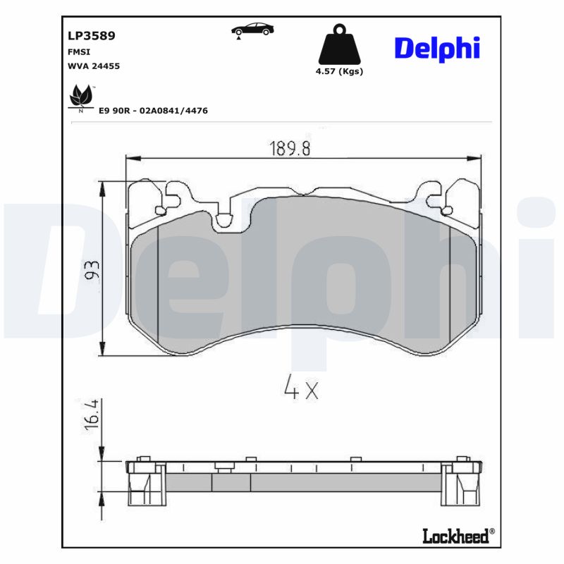 Für DELPHI LP3589 Brake Pad Set, disc brake LP3589 Brake pads set front , fits: - Bild 10