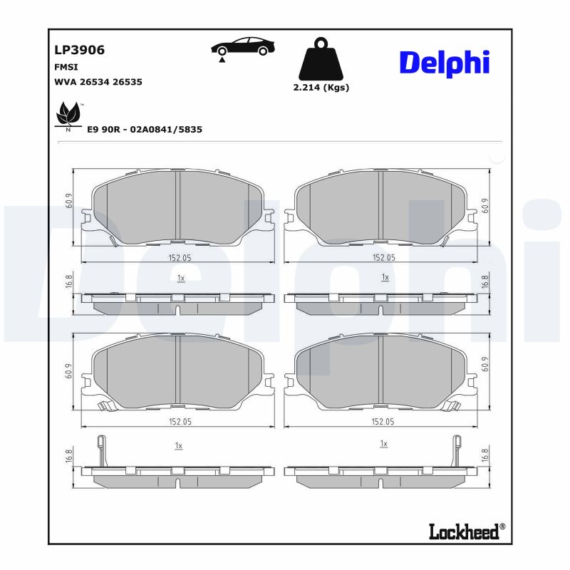 Für DELPHI HAMULCE LP3906 BRAKE PADS FRONT - Bild 9