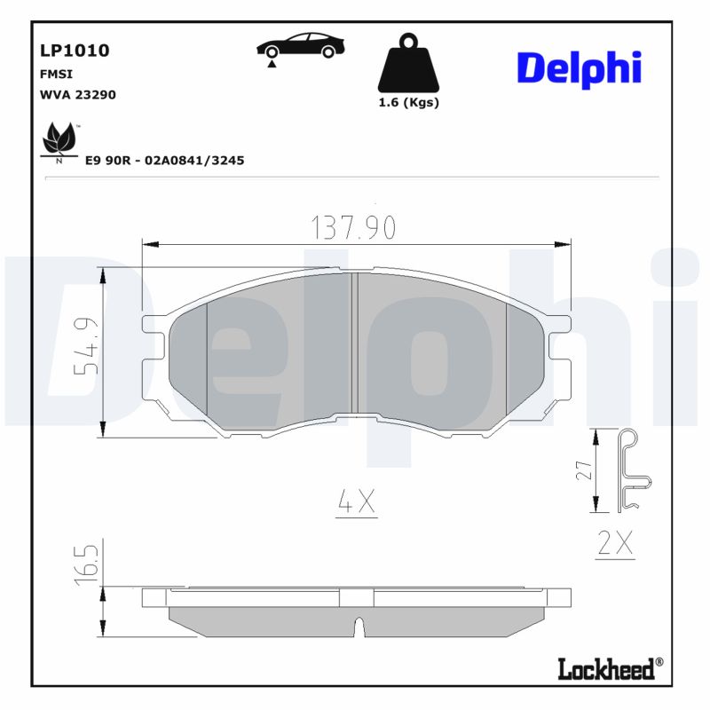 Für DELPHI HAMULCE LP1010 BRAKE PADS MITSUBISHI L200/300 - Bild 6