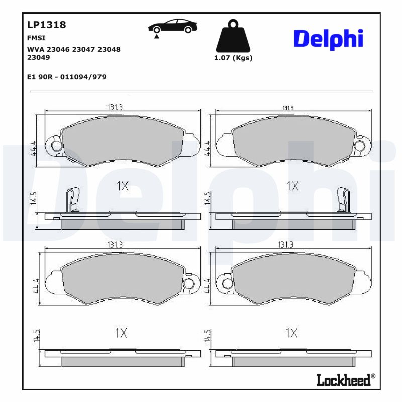 Für DELPHI LP1318 Brake Pad Set, disc brake LP1318 Brake pads set front , fits: - Bild 8