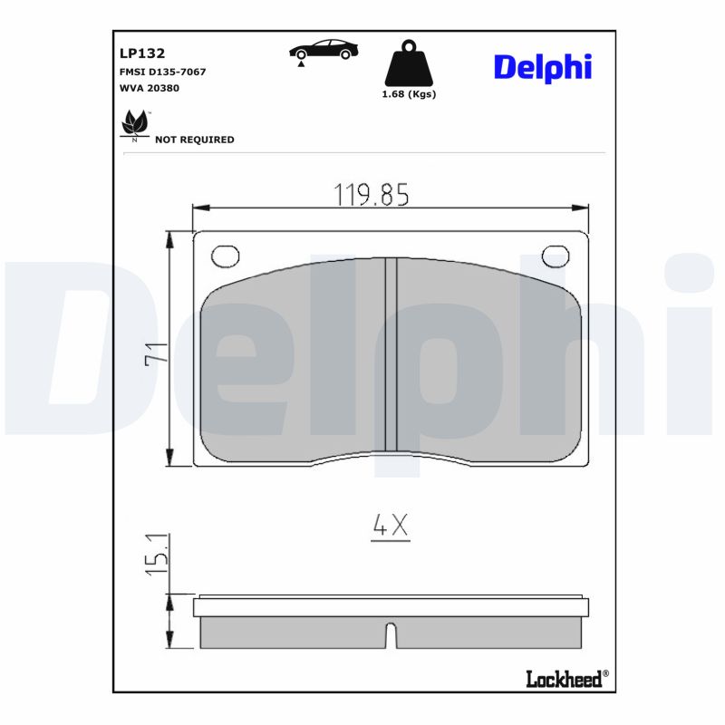 Für DELPHI HAMULCE LP132 BRAKE PADS FRONT - Bild 6