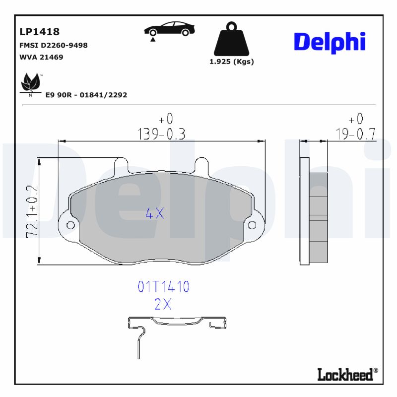 Delphi LP1418 Bremsbelagsatz für Scheibenbremse Bremsbelagsatz für Ford - Bild 8