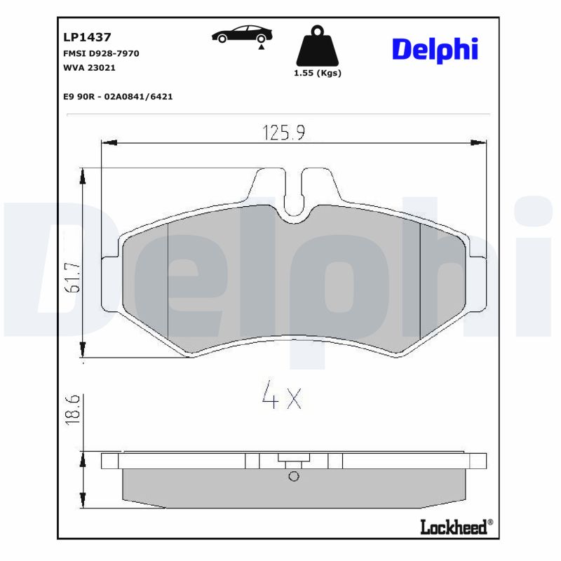 Für DELPHI LP1437 Brake Pad Set, Disc Brake - Bild 9