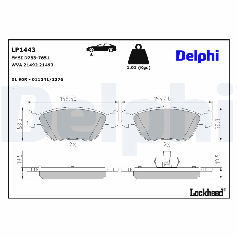 Delphi Lp1443 Bremsbelag - (4-Teilig) | Kompatibel Mit: Volvo C70 I Cabriolet, C70 I Coupe, S70, V70 I - Bild 5