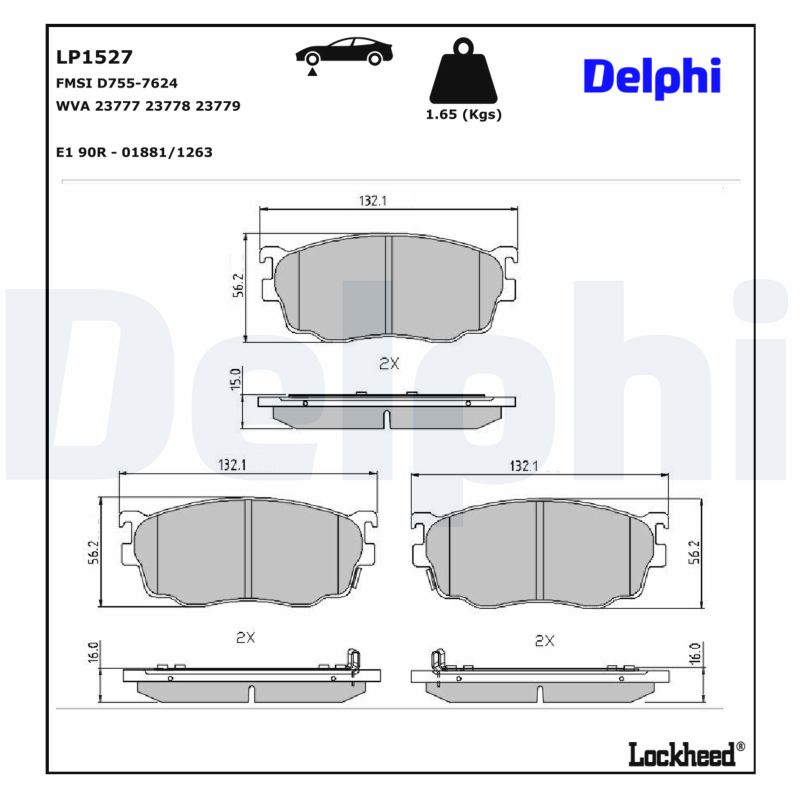 Für DELPHI LP1527 Brake Pad Set, Disc Brake - Bild 8