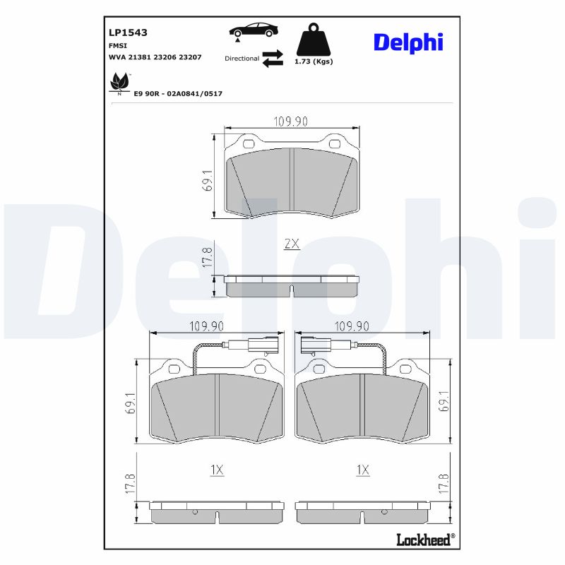 Für DELPHI LP1543 Brake Pad Set, Disc Brake - Bild 5