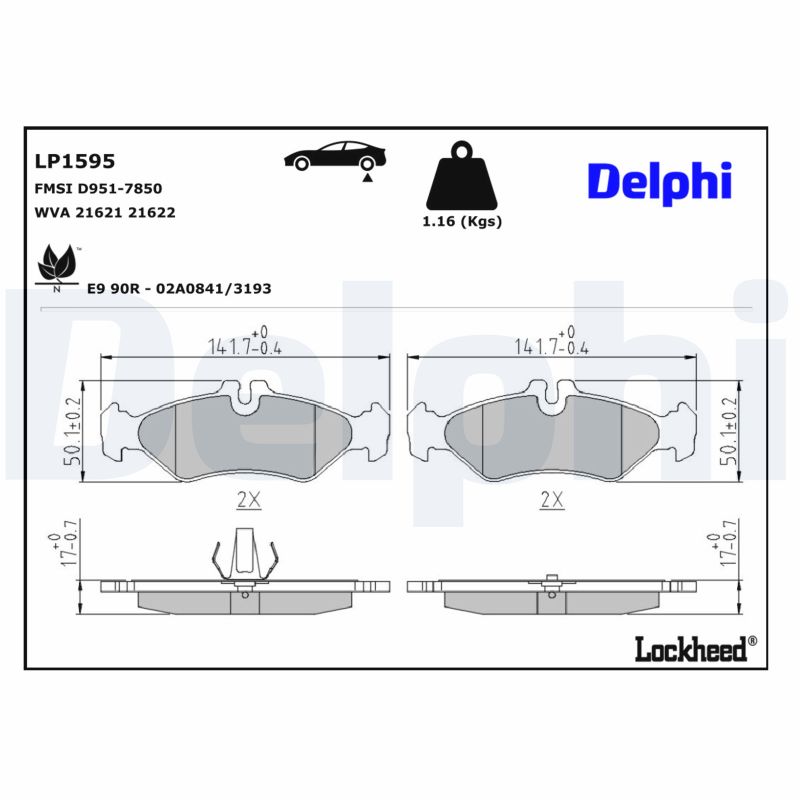 Delphi Bremsbelagsatz Lp1595, Hinten - Bild 8