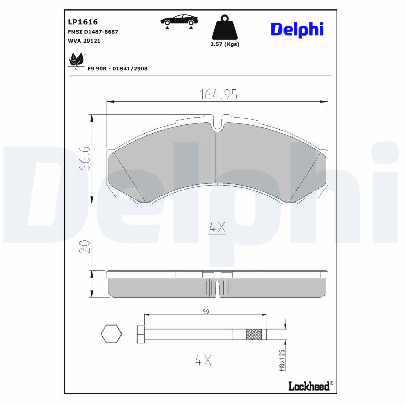 Für DELPHI LP1616 Brake Pad Set, Disc Brake - Bild 8