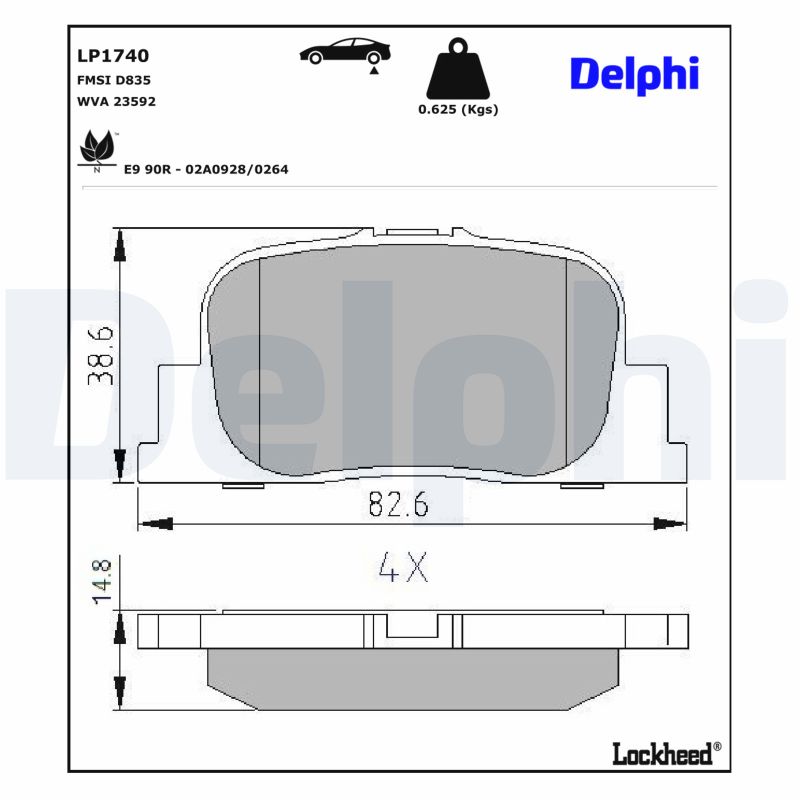 Für DELPHI LP1740 Brake Pad Set, disc brake LP1740 Brake pads set rear , fits: - Bild 9