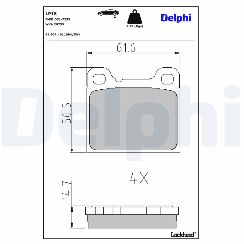 Für DELPHI LP18 Brake Pad Set, Disc Brake - Bild 7