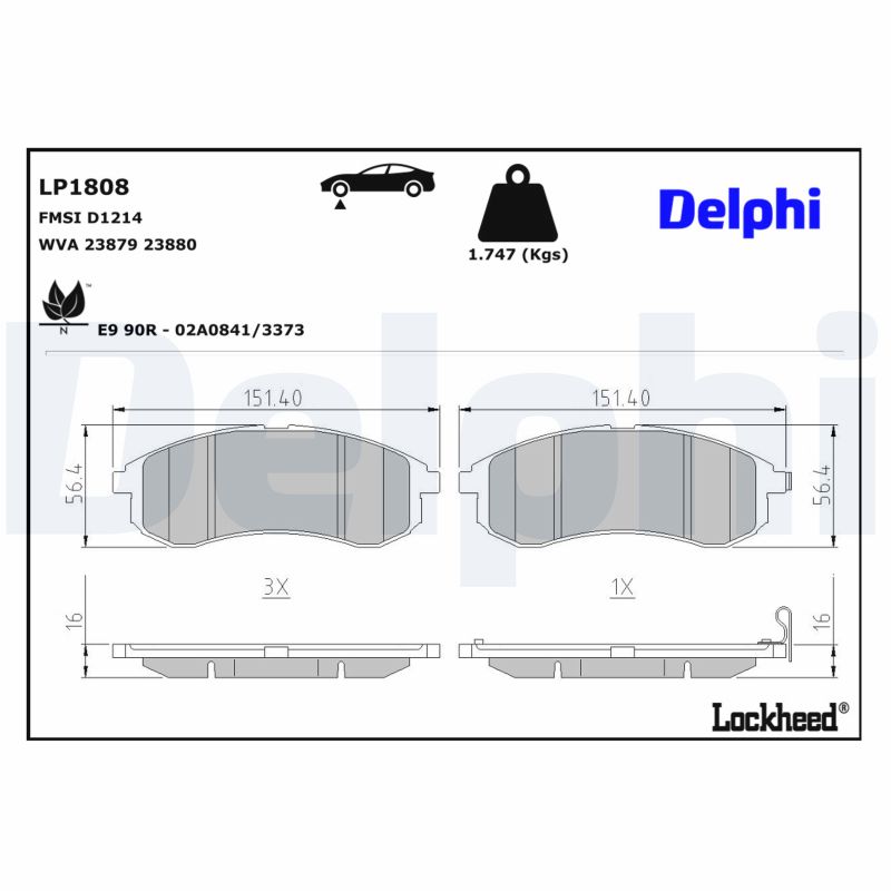 Delphi Bremsbelagsatz, Scheibenbremse Lp1808 Für Mitsubishi - Bild 8
