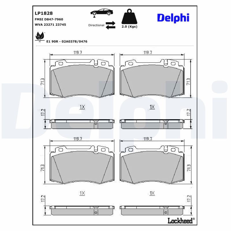 Delphi Bremsbelagsatz, Scheibenbremse Lp1828 Für Mercedes Beijing Benz (Bbdc) - Bild 10
