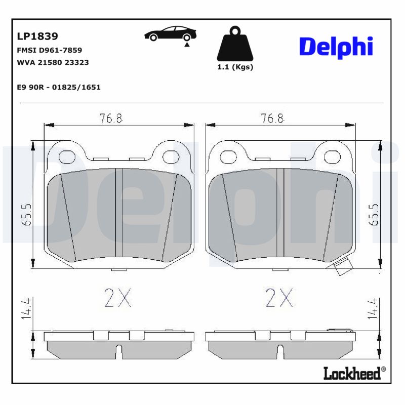Für DELPHI LOCKHEED HAMULCE LP1839 BRAKE PAD AXLE SET Nissan - Bild 7