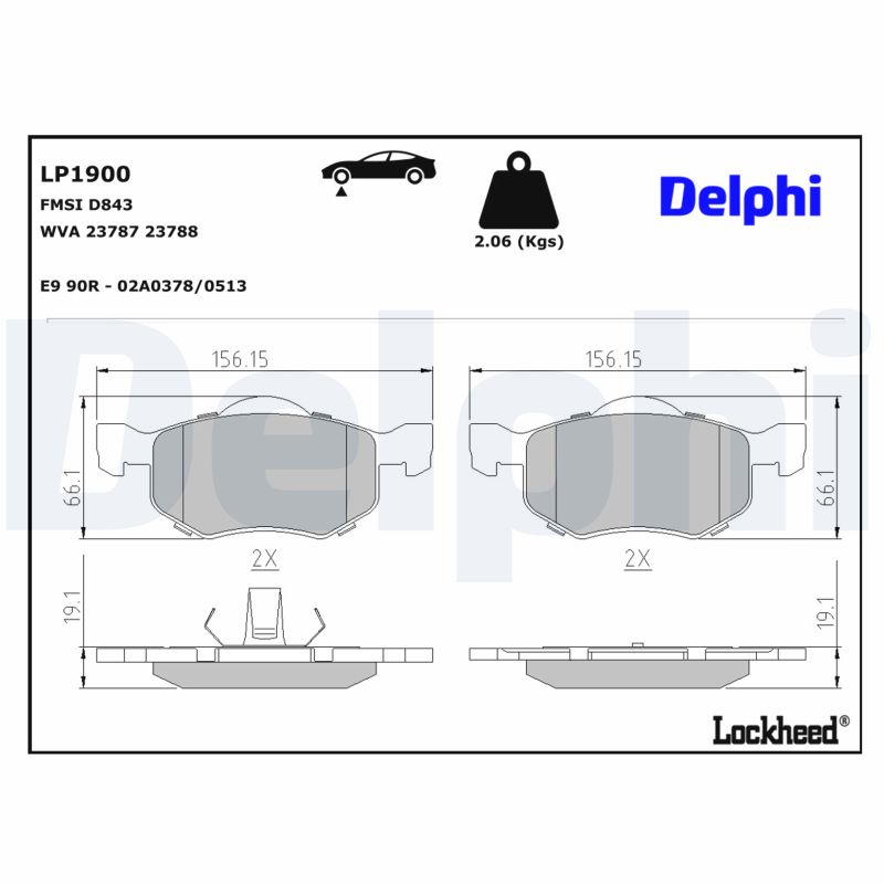 Delphi Bremsbelagsatz, Scheibenbremse Lp1900 Für Ford Mazda - Bild 6