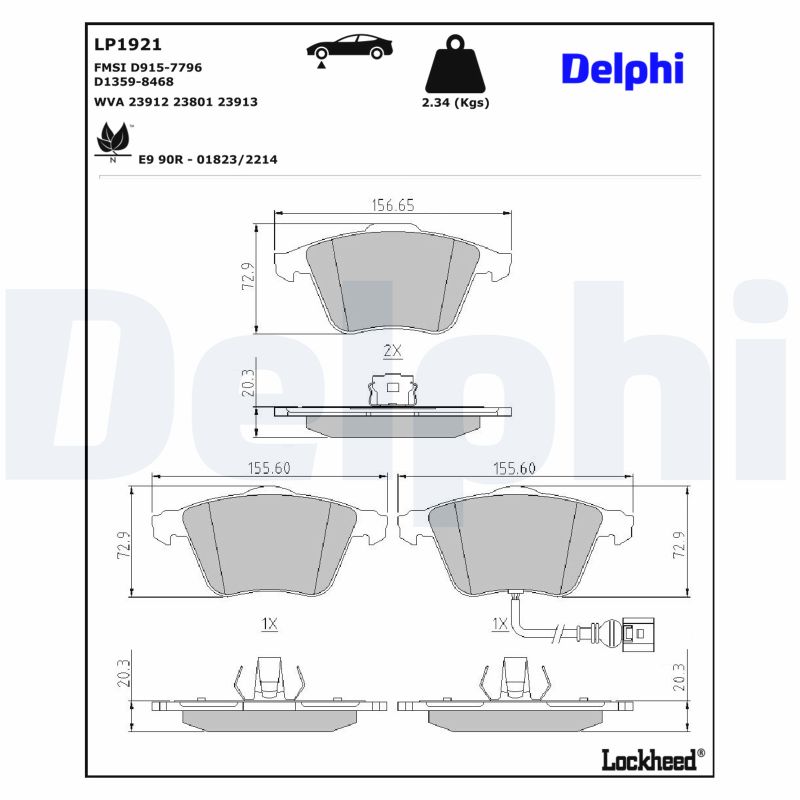 Delphi Lp1921 Bremsbelag - (4-Teilig) - Bild 8