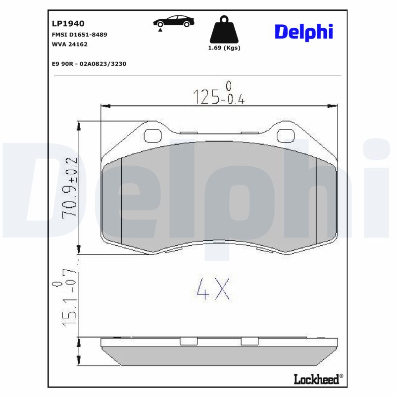 Delphi LP1940 Bremsbelag - (4-teilig) | Kompatibel mit: RENAULT CLIO III, MEGANE II, MEGANE III Coupe - Bild 8