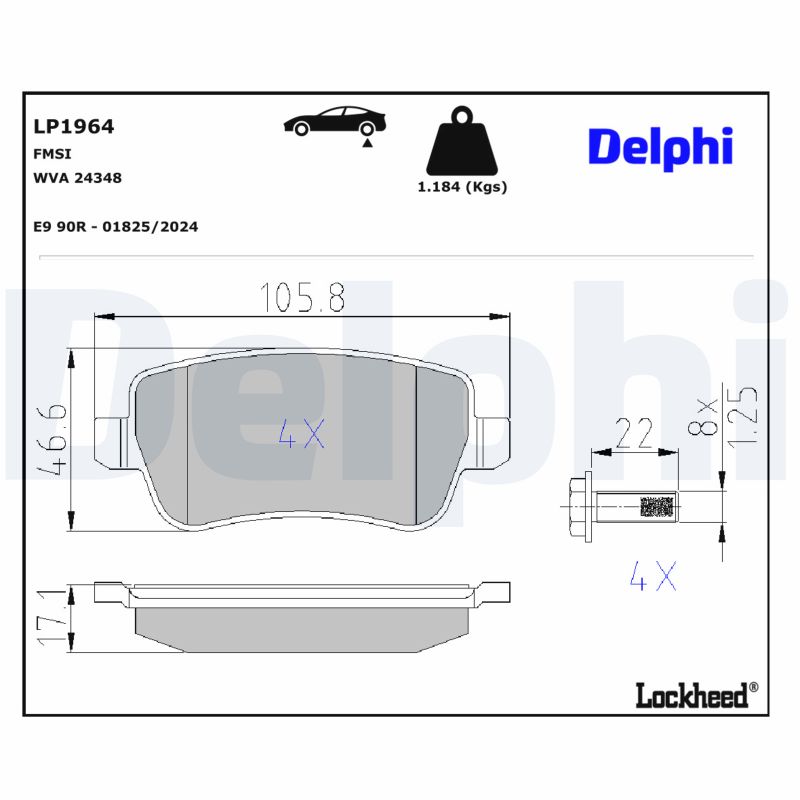 Für DELPHI HAMULCE LP1964 BRAKE PADS - Bild 9