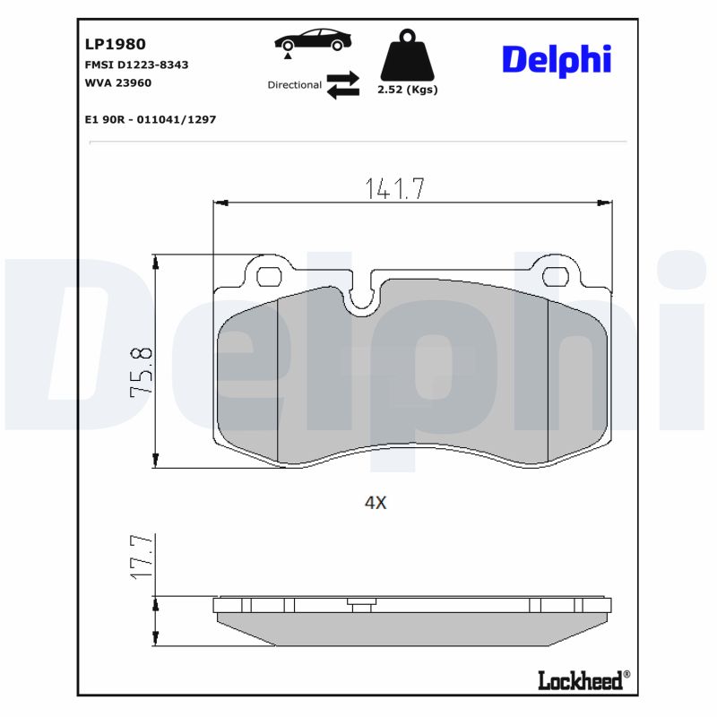 Für DELPHI LP1980 Brake Pad Set, Disc Brake - Bild 9