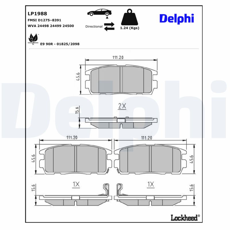 Delphi Bremsbelagsatz, Scheibenbremse Lp1988 Für Opel Chevrolet - Bild 9